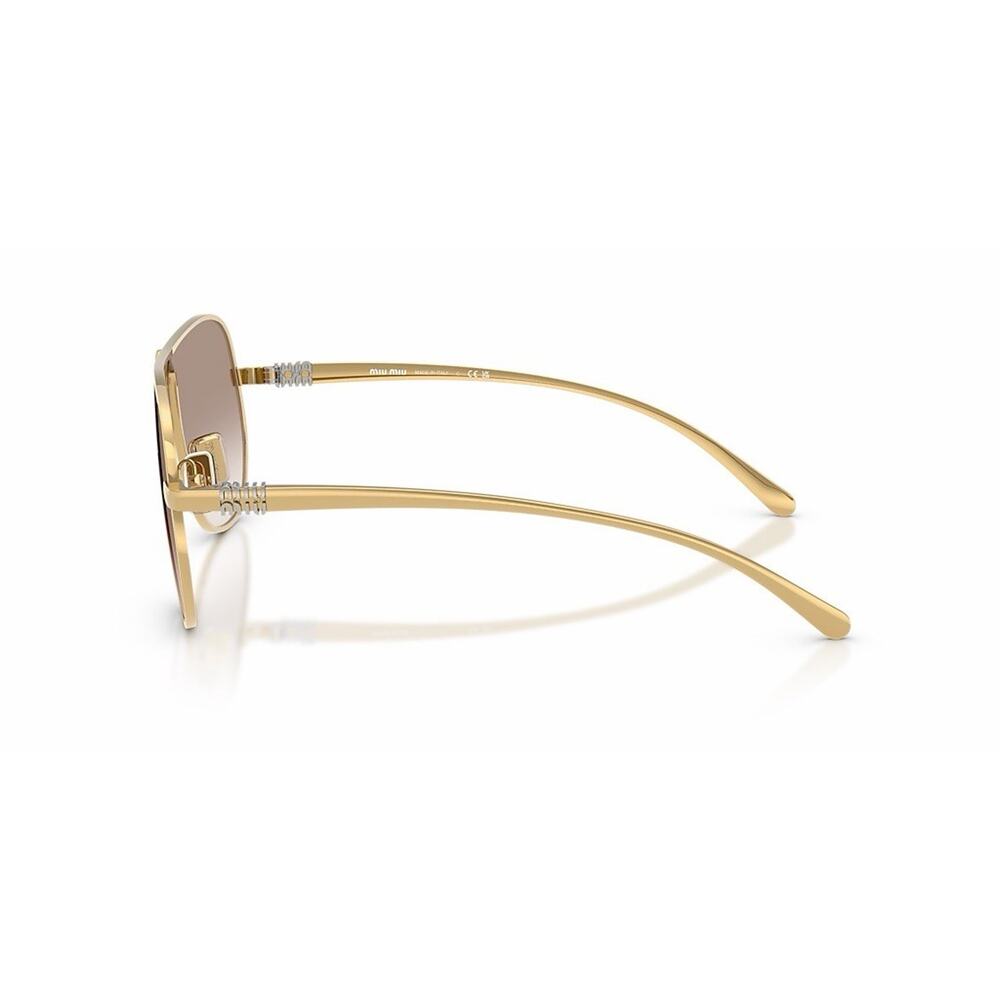 MIU MIU MU A56S 5AK90L Gold Brown Gradient Lens Aviator Sunglasses AUTHENTIC - Picture 6 of 8